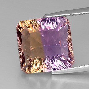 12.12 ct Bi-color Ametrine Gemstone, Ametrine Gem in Octagon Concave Cut Shape for Sale.