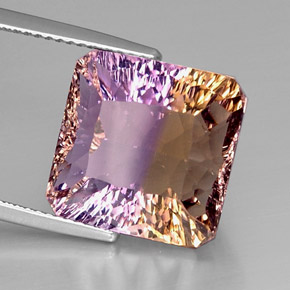 12.12 ct Bi-color Ametrine Stone, Natural Ametrine in Octagon Concave Cut Shape for Sale