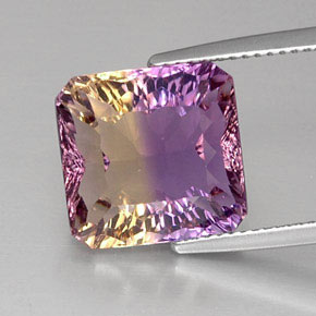 8.16 ct Bi-color Ametrine Gemstone, Ametrine Gem in Octagon Concave Cut Shape for Sale.