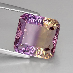 8.16 ct Bi-color Ametrine Stone, Natural Ametrine in Octagon Concave Cut Shape for Sale