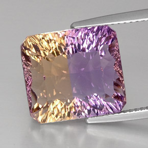 11.04 ct Bi-color Ametrine Gemstone, Ametrine Gem in Octagon Concave Cut Shape for Sale.
