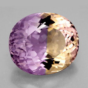 14.82 ct Bi-color Ametrine Gemstone, Ametrine Gem in Oval Facet Shape for Sale.