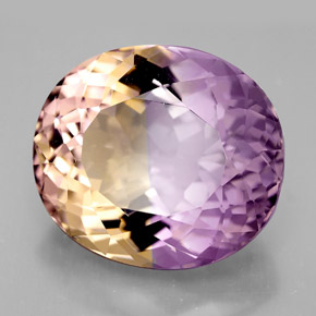 14.82 ct Bi-color Ametrine Stone, Natural Ametrine in Oval Facet Shape for Sale