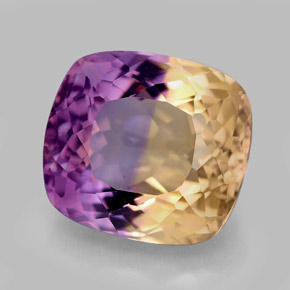 10.08 ct Bi-color Ametrine Stone, Natural Ametrine in Cushion-Cut Shape for Sale