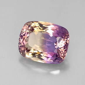 11.72 ct Bi-color Ametrine Stone, Natural Ametrine in Cushion-Cut Shape for Sale