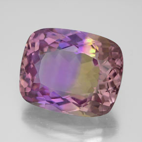 10.47 ct Bi-color Ametrine Stone, Natural Ametrine in Cushion-Cut Shape for Sale