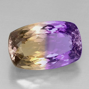 12.47 ct Bi-color Ametrine Stone, Natural Ametrine in Cushion-Cut Shape for Sale