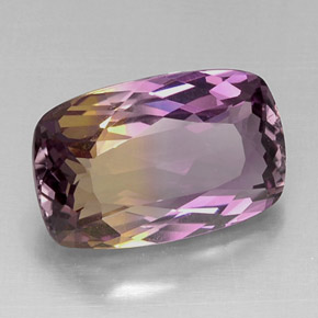 10.66 ct Bi-color Ametrine Stone, Natural Ametrine in Cushion-Cut Shape for Sale