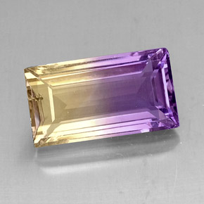 13.25 ct Bi-color Ametrine Gemstone, Ametrine Gem in Baguette Facet Shape for Sale.