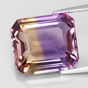 10.08 ct Bi-color Ametrine Gemstone, Ametrine Gem in Octagon Facet Shape for Sale.