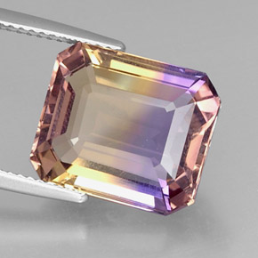 9.61 ct Bi-color Ametrine Gemstone, Ametrine Gem in Octagon Facet Shape for Sale.