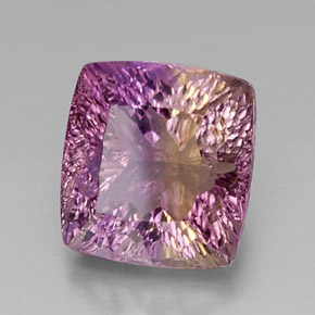 12.65 ct Bi-color Ametrine Stone, Natural Ametrine in Cushion Concave Cut Shape for Sale