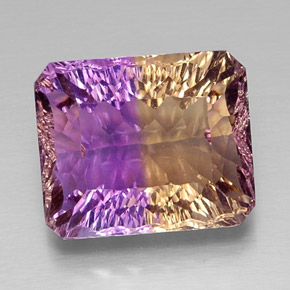 14.23 ct Bi-color Ametrine Gemstone, Ametrine Gem in Octagon Concave Cut Shape for Sale.