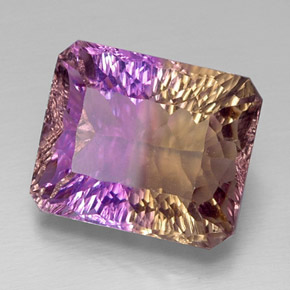 14.23 ct Bi-color Ametrine Stone, Natural Ametrine in Octagon Concave Cut Shape for Sale