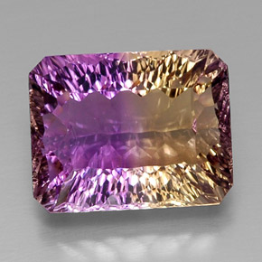 15.31 ct Bi-color Ametrine Gemstone, Ametrine Gem in Octagon Concave Cut Shape for Sale.
