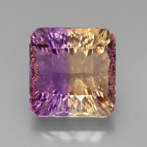 11.34 ct Bi-color Ametrine Gemstone, Ametrine Gem in Octagon Concave Cut Shape for Sale.