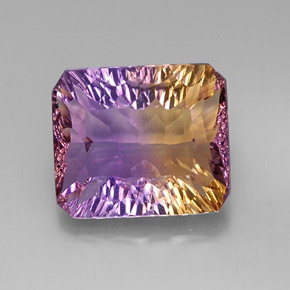 9.67 ct Bi-color Ametrine Gemstone, Ametrine Gem in Octagon Concave Cut Shape for Sale.