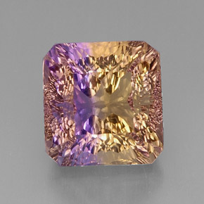 12.72 ct Bi-color Ametrine Gemstone, Ametrine Gem in Octagon Concave Cut Shape for Sale.