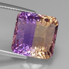 11.58 ct Bi-color Ametrine Gemstone, Ametrine Gem in Octagon Concave Cut Shape for Sale.
