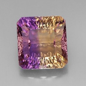 10.38 ct Bi-color Ametrine Gemstone, Ametrine Gem in Octagon Concave Cut Shape for Sale.