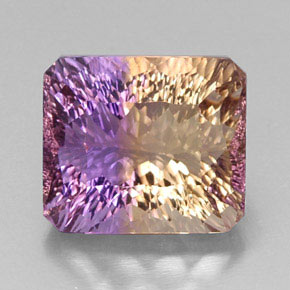 13.34 ct Bi-color Ametrine Gemstone, Ametrine Gem in Octagon Concave Cut Shape for Sale.
