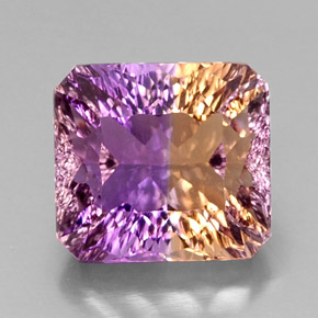 13.58 ct Bi-color Ametrine Gemstone, Ametrine Gem in Octagon Concave Cut Shape for Sale.