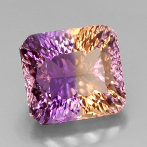 13.58 ct Bi-color Ametrine Stone, Natural Ametrine in Octagon Concave Cut Shape for Sale