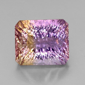 14.73 ct Bi-color Ametrine Gemstone, Ametrine Gem in Octagon Concave Cut Shape for Sale.