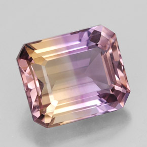 7.65 ct Bi-color Ametrine Gemstone, Ametrine Gem in Octagon Facet Shape for Sale.