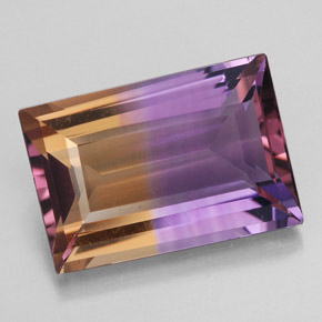 8.30 ct Bi-color Ametrine Gemstone, Ametrine Gem in Trapezoid Shape for Sale.