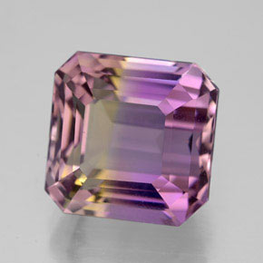 8.35 ct Bi-color Ametrine Gemstone, Ametrine Gem in Octagon Facet Shape for Sale.