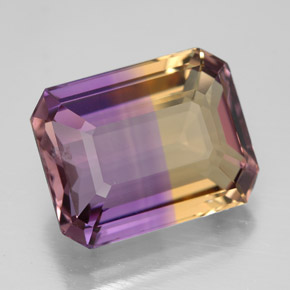 9.07 ct Bi-color Ametrine Stone, Natural Ametrine in Octagon Facet Shape for Sale
