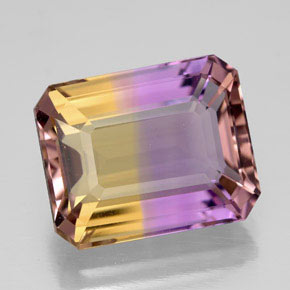 8.63 ct Bi-color Ametrine Gemstone, Ametrine Gem in Octagon Facet Shape for Sale.