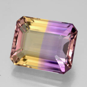 8.63 ct Bi-color Ametrine Stone, Natural Ametrine in Octagon Facet Shape for Sale