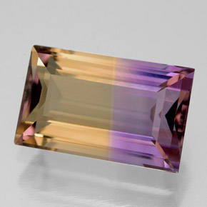 5.51 ct Bi-color Ametrine Stone, Natural Ametrine in Baguette Facet Shape for Sale