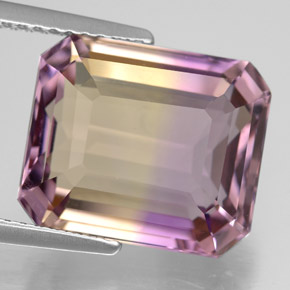 7.85 ct Bi-color Ametrine Gemstone, Ametrine Gem in Octagon Facet Shape for Sale.