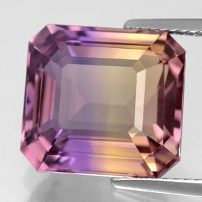 9.04 ct Bi-color Ametrine Gemstone, Ametrine Gem in Octagon Facet Shape for Sale.