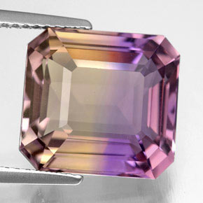 9.04 ct Bi-color Ametrine Stone, Natural Ametrine in Octagon Facet Shape for Sale