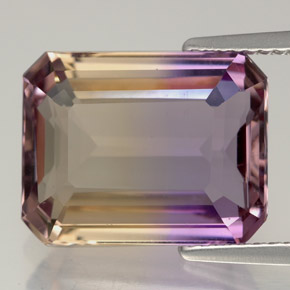 7.91 ct Bi-color Ametrine Gemstone, Ametrine Gem in Octagon Facet Shape for Sale.