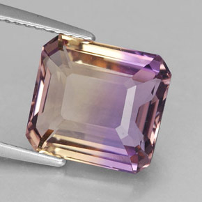 5.25 ct Bi-color Ametrine Gemstone, Ametrine Gem in Octagon Facet Shape for Sale.