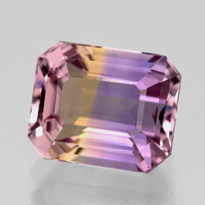 5.90 ct Bi-color Ametrine Gemstone, Ametrine Gem in Octagon Facet Shape for Sale.