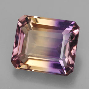 10.02 ct Bi-color Ametrine Gemstone, Ametrine Gem in Octagon Facet Shape for Sale.