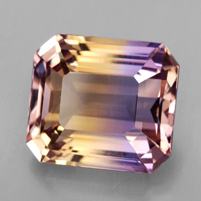 8.16 ct Bi-color Ametrine Gemstone, Ametrine Gem in Octagon Facet Shape for Sale.