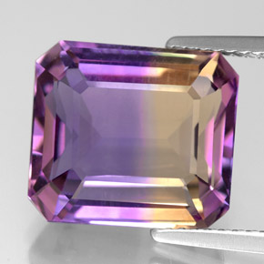 7.95 ct Bi-color Ametrine Gemstone, Ametrine Gem in Octagon Facet Shape for Sale.