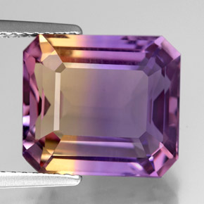 7.95 ct Bi-color Ametrine Stone, Natural Ametrine in Octagon Facet Shape for Sale