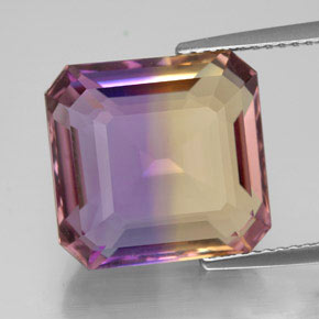 11.38 ct Bi-color Ametrine Gemstone, Ametrine Gem in Octagon Facet Shape for Sale.
