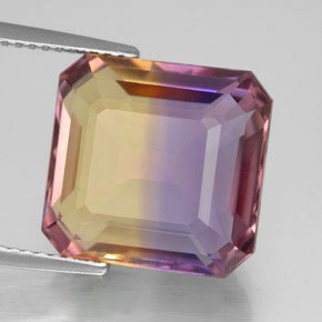 11.38 ct Bi-color Ametrine Stone, Natural Ametrine in Octagon Facet Shape for Sale