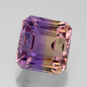 6.30 ct Bi-color Ametrine Gemstone, Ametrine Gem in Octagon Facet Shape for Sale.