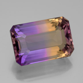 6.91 ct Bi-color Ametrine Gemstone, Ametrine Gem in Octagon Facet Shape for Sale.