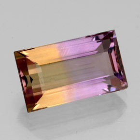 4.34 ct Bi-color Ametrine Stone, Natural Ametrine in Baguette Facet Shape for Sale